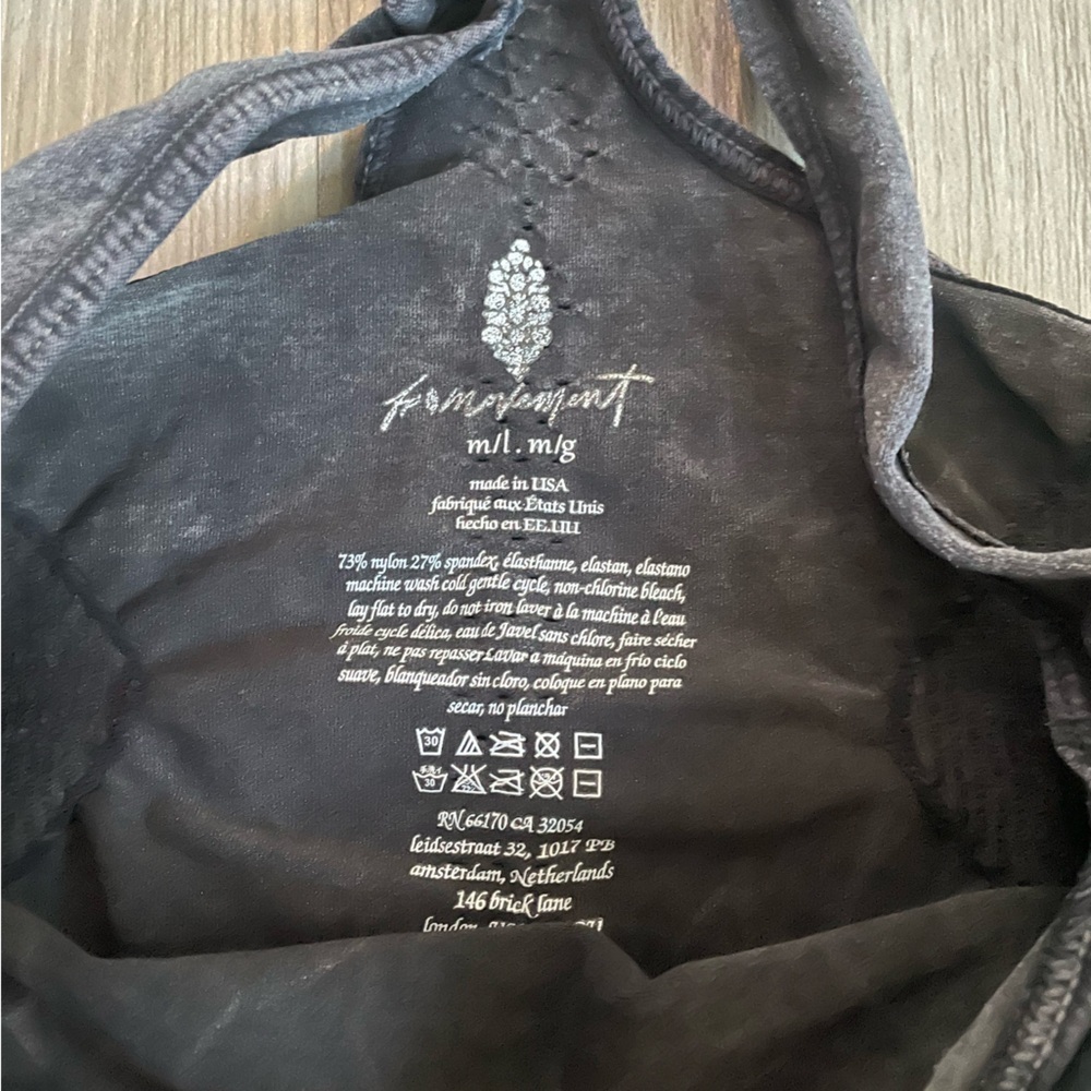 NWOT Free People Movement Good Karma Long Tank size M/L Washed Black - Picture 6 of 9